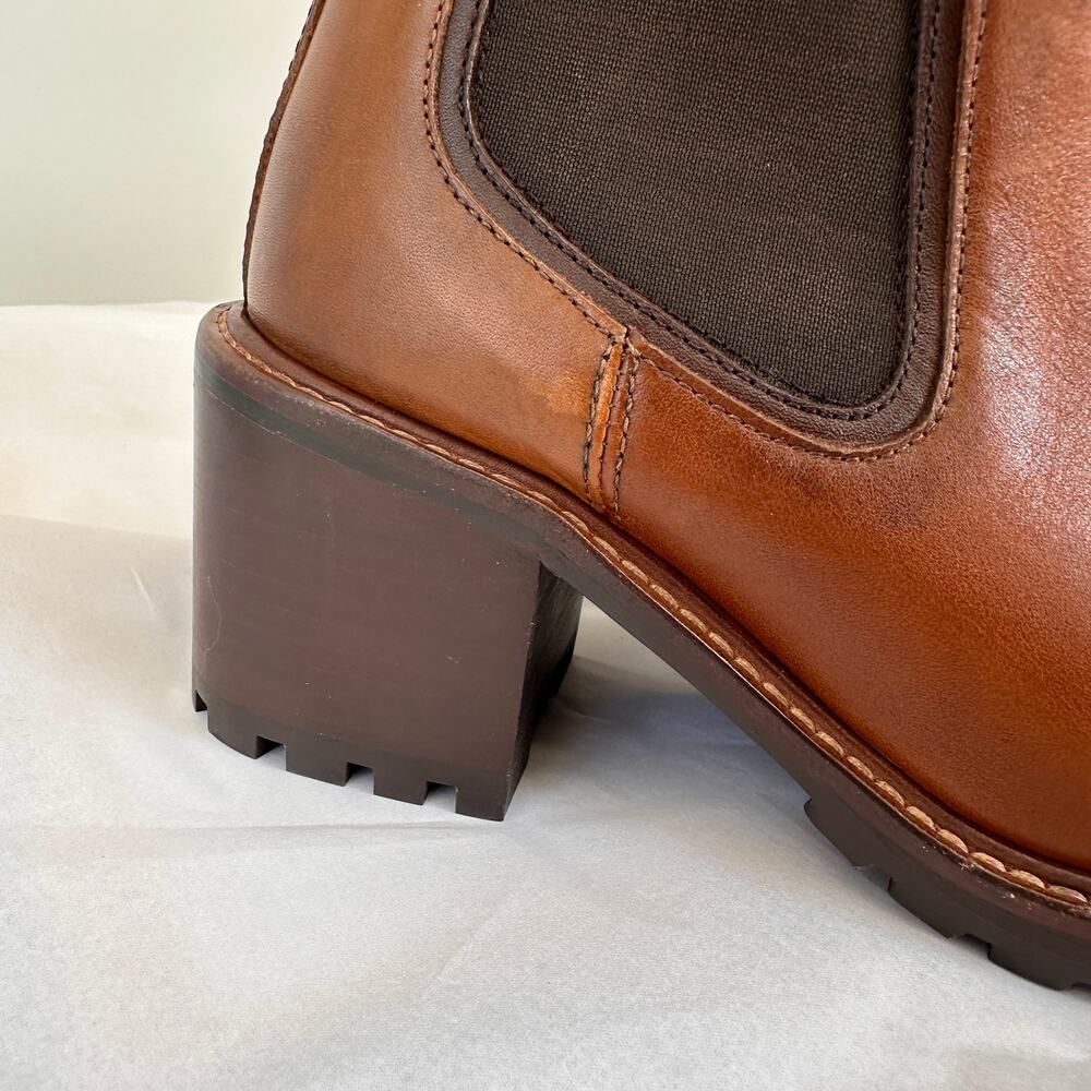 THURSDAY BOOT CO Knockout Heeled Leather Boots in Toffee Brown // 7 - Picture 5 of 13
